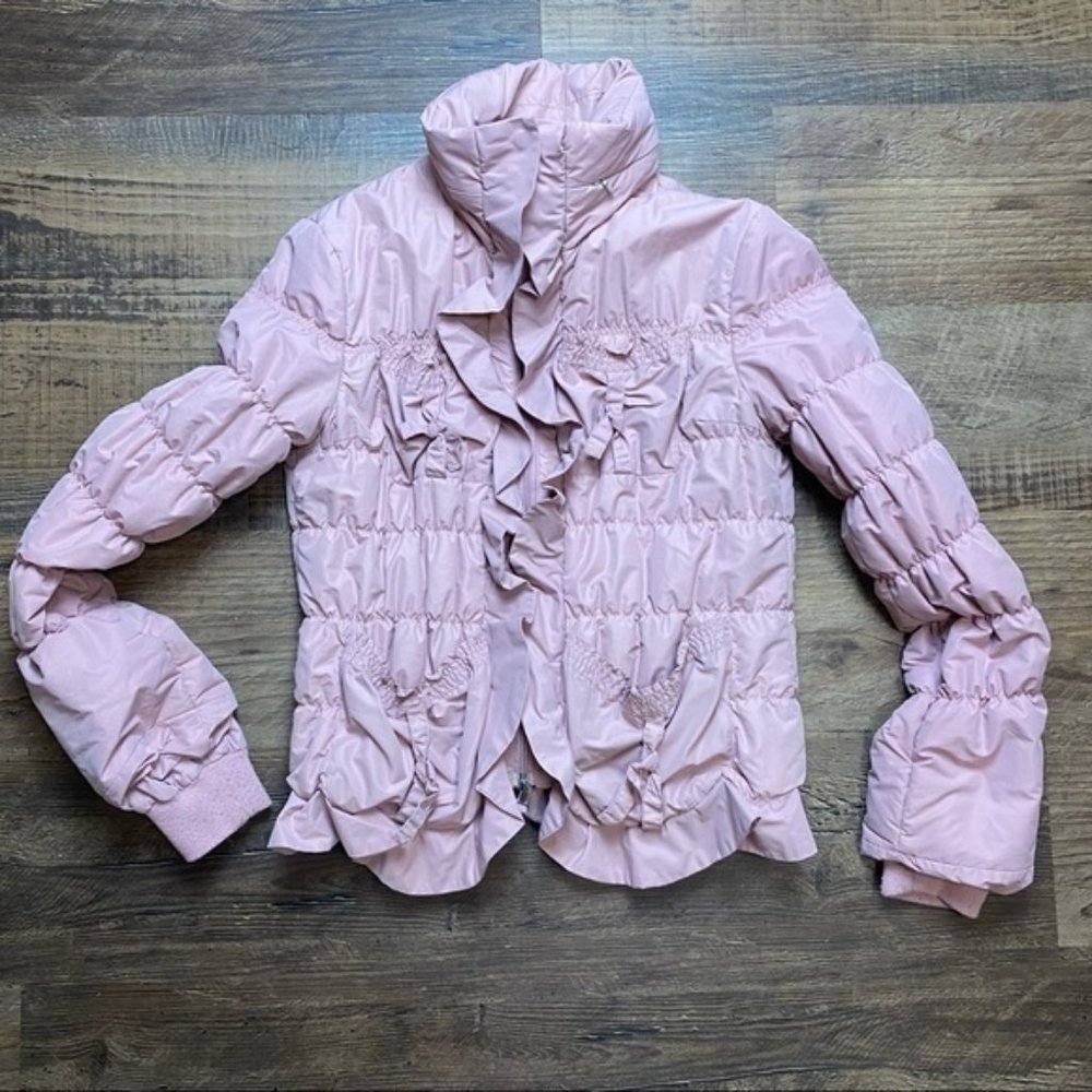 Puffer jacket pink chic jacket medium winter shirt jacket medium